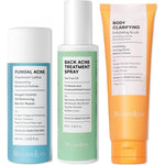 BellamiLuxx Fungal Acne Lotion + Back Acne Spray + Body Acne Scrub 3 Step
