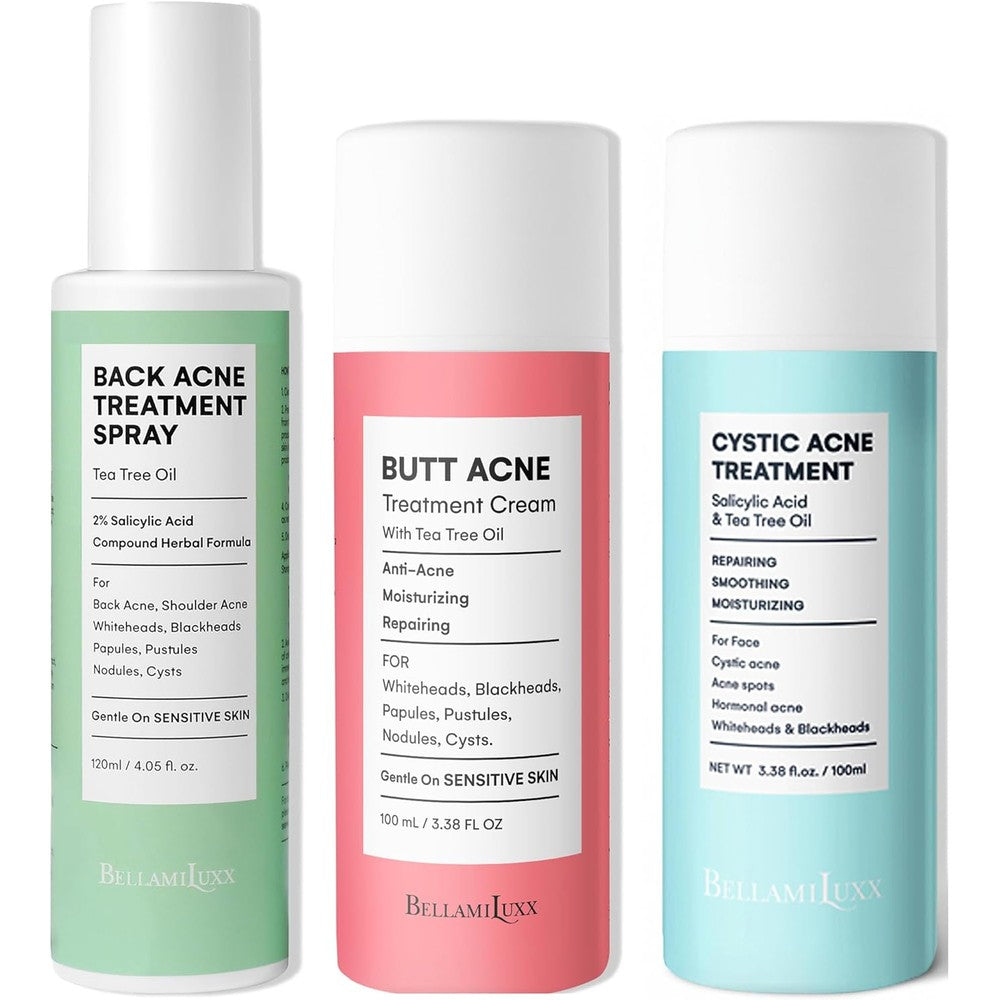BellamiLuxx Cystic Acne Lotion, Back Acne Spray,  Butt Acne Lotion Complete Body