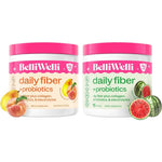 Belli Welli Daily Fiber Supplement Bundle front view showing peach mango and watermelon packaging