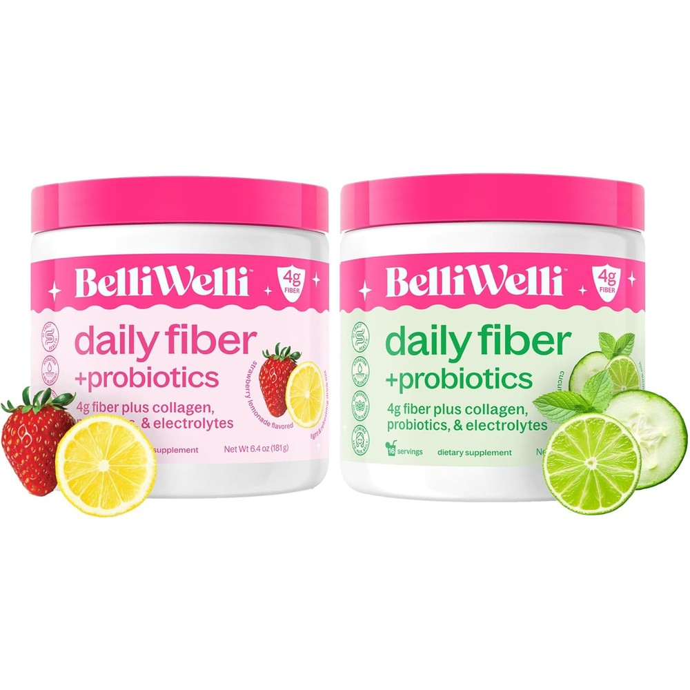 Belli Welli Daily Fiber Supplement Duo front view container packaging