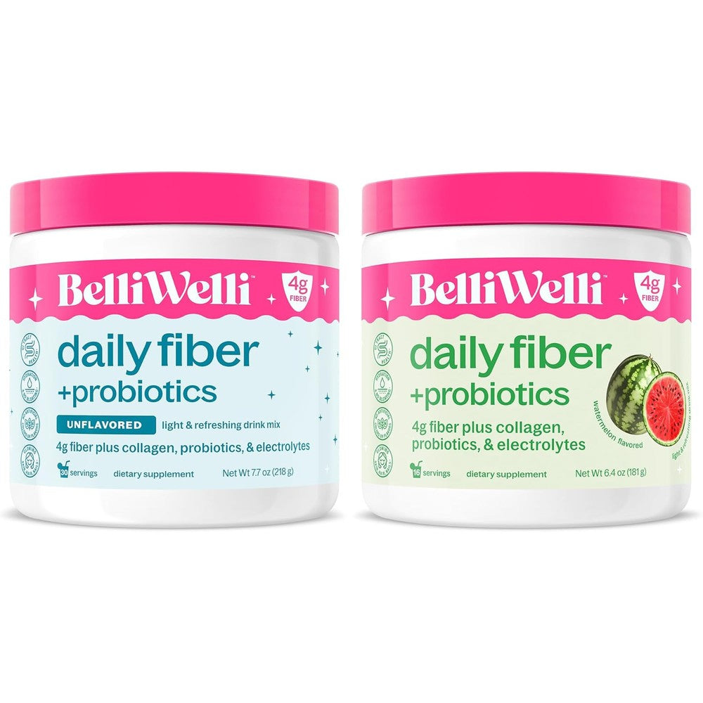 Belli Welli Daily Fiber Supplement bundle packaging front view showcasing organic acacia fiber mix