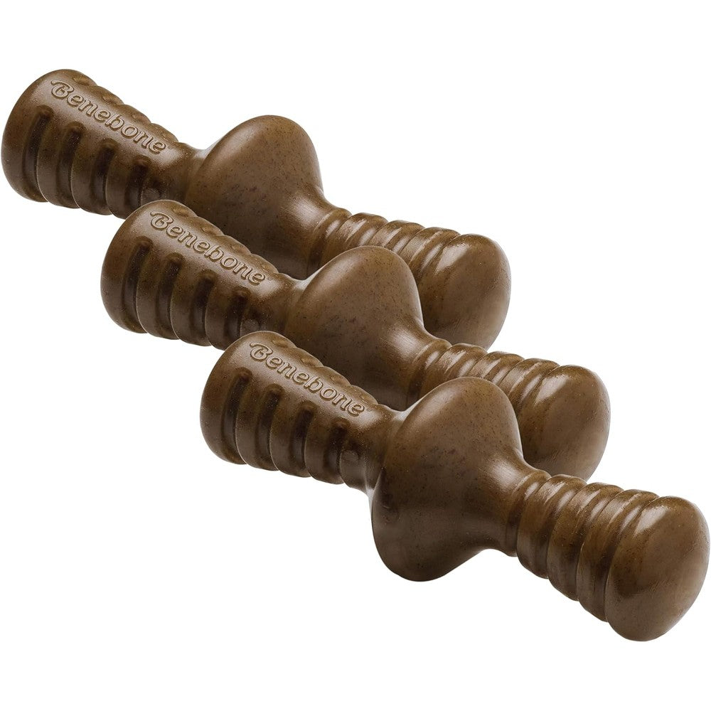 Benebone Zaggler rolling dog chew toy medium pack front view durable pet supplies.