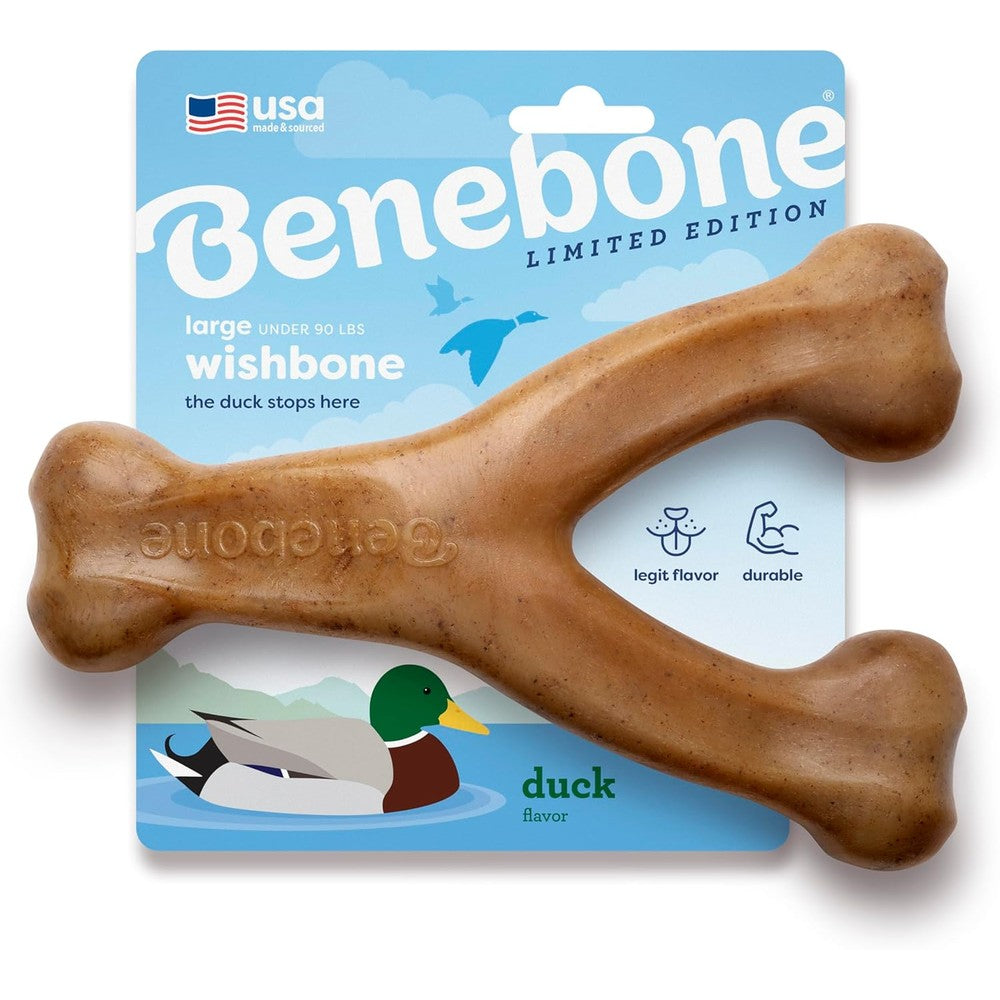 Benebone Wishbone durable dog chew toy front view for large aggressive chewers