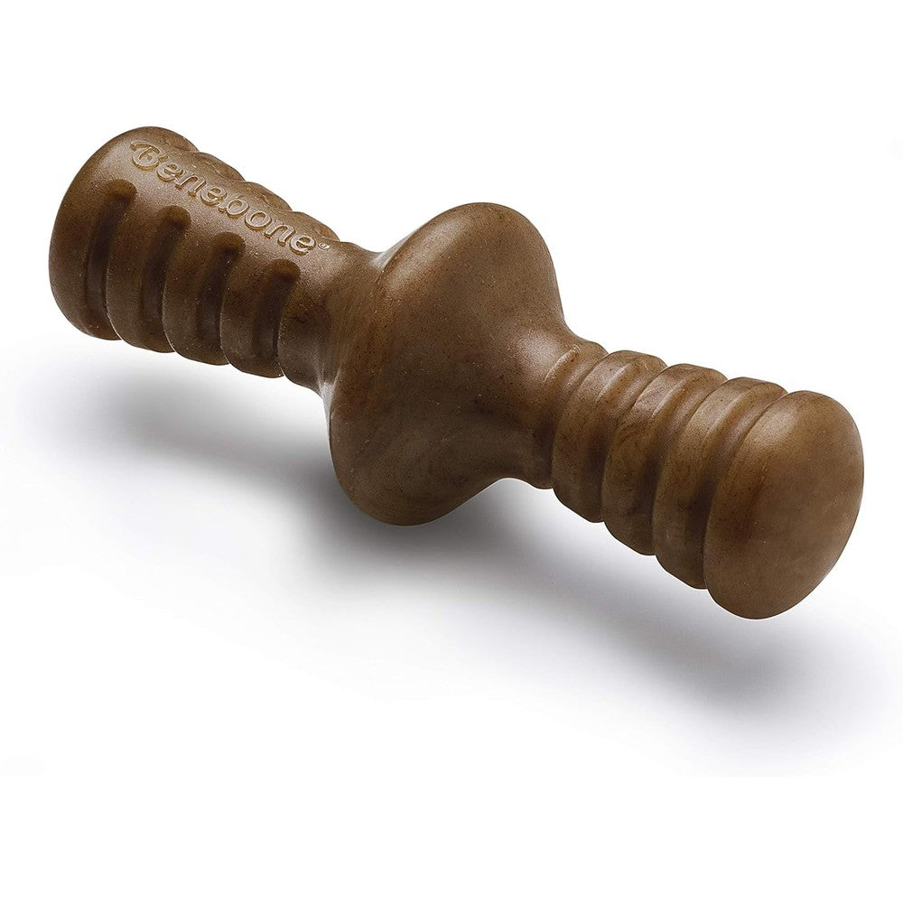 Benebone Zaggler small dog chew toy front view in packaging.