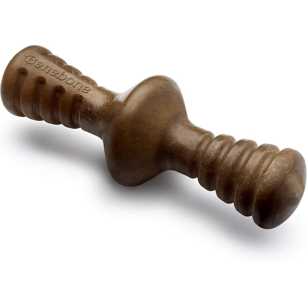 Benebone Zaggler rolling dog chew toy front view showcase.