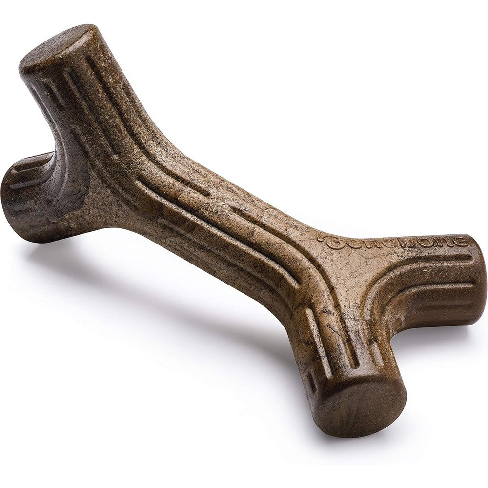 Benebone Maplestick dog chew toy front view showing durable real wood nylon structure