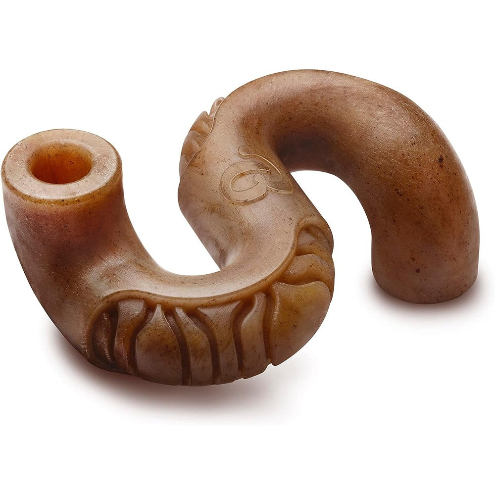 Benebone Tripe Bone durable dog chew toy medium size front view showing unique curved design
