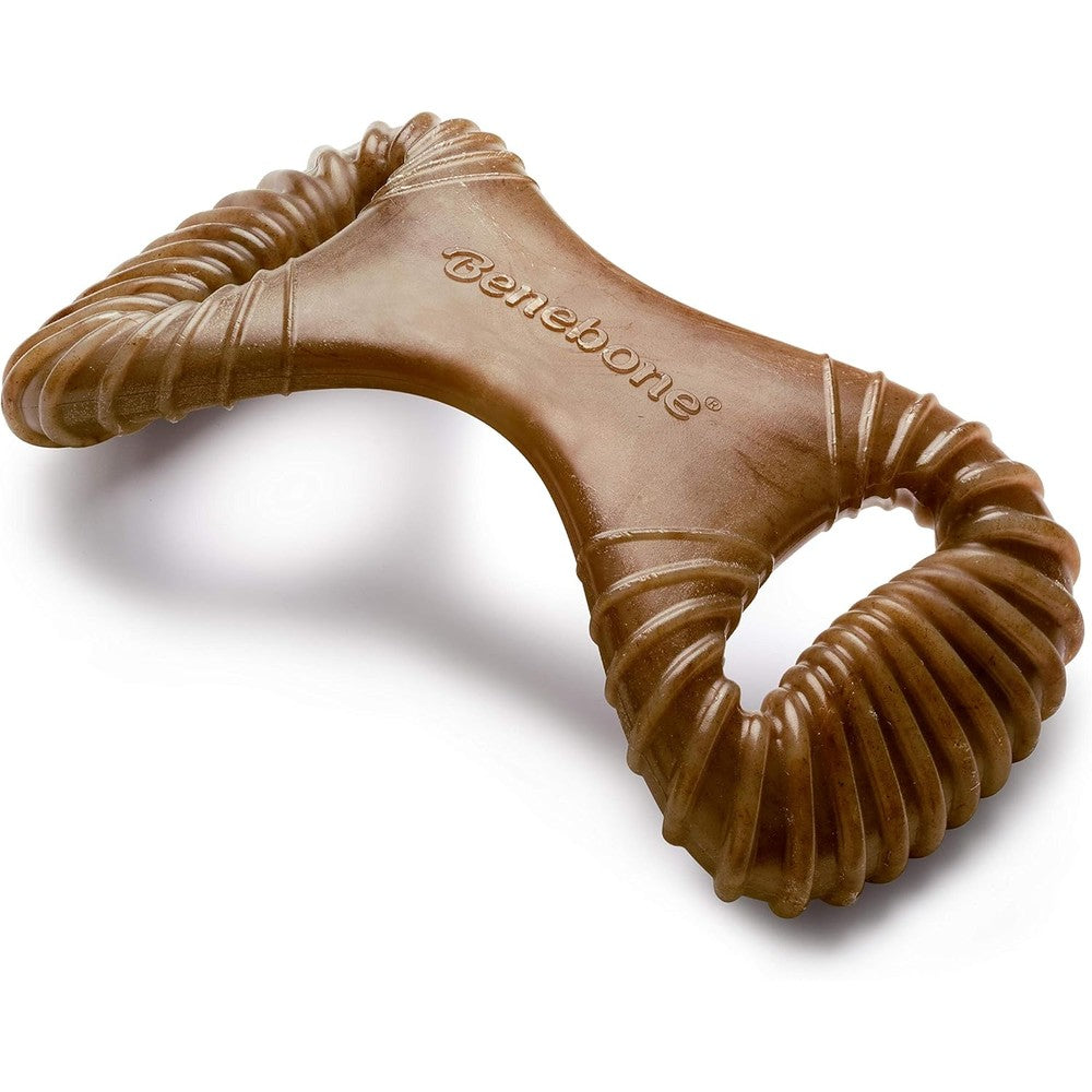 Benebone Dental Durable Dog Chew Toy front view featuring curved ergonomic shape