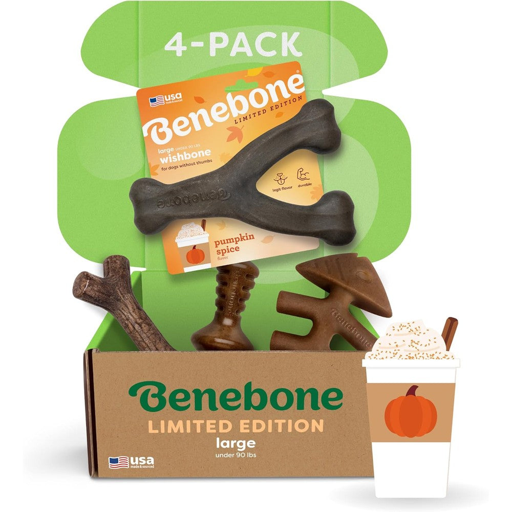 Benebone Limited Edition Large Four Pack showing front view package on white background