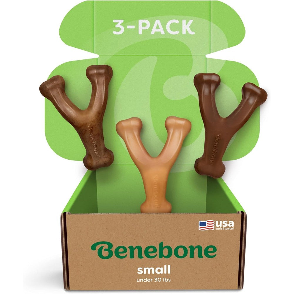 Benebone small wishbone dog chew toy variety pack front view