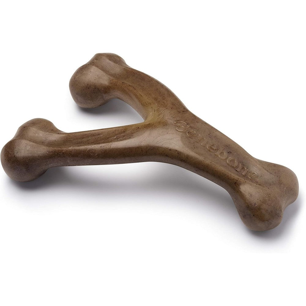 Benebone wishbone dog chew toy front view giant size real bacon flavor