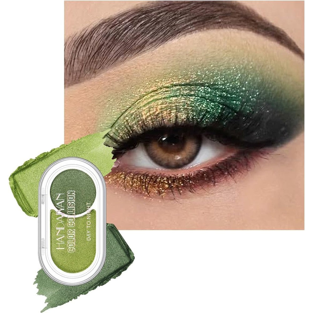 Erinde BestLand Pressed Pigment Green Eyeshadow front view dual compact