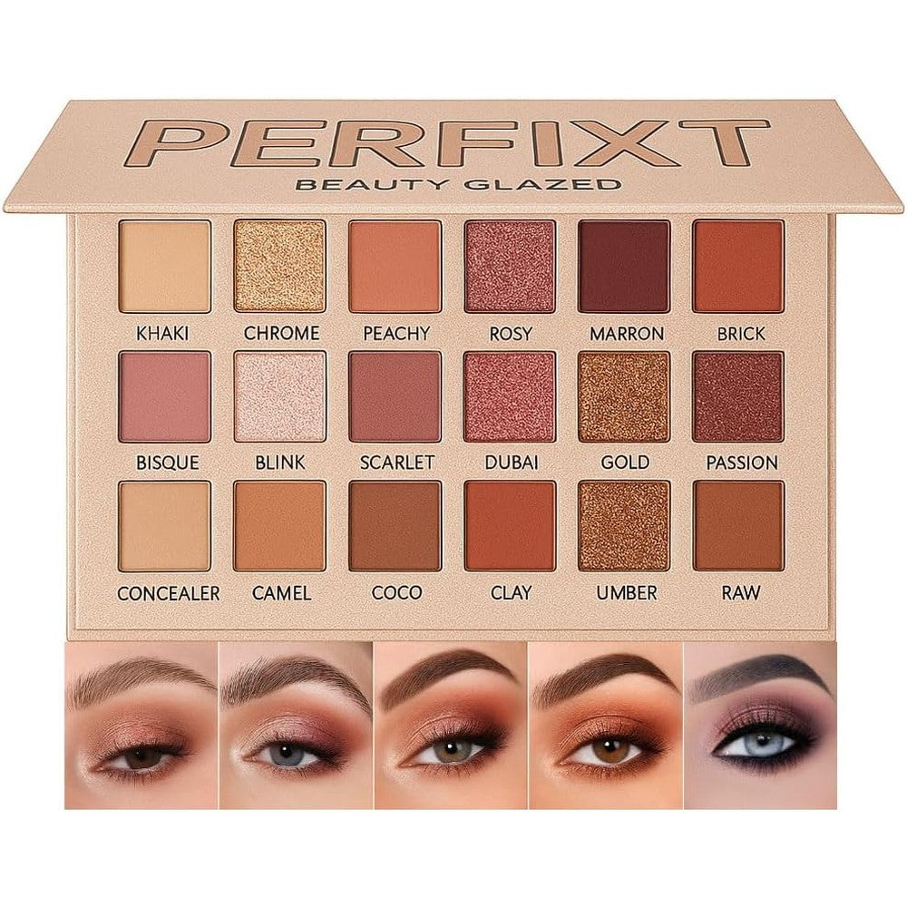 Bestland 18 color natural eyeshadow palette front view featuring open makeup kit with matte and shimmer shades.
