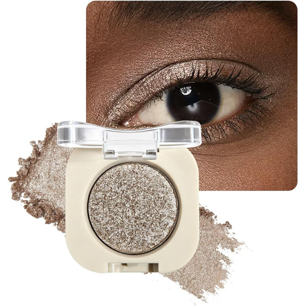 BestLand Crystal Spark Single Eyeshadow front view showing silver glitter shimmer pigment.