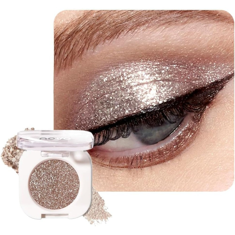 BestLand Ultra Fine Pressed Pigment Eyeshadow front view showing neutral glitter taupe shade.