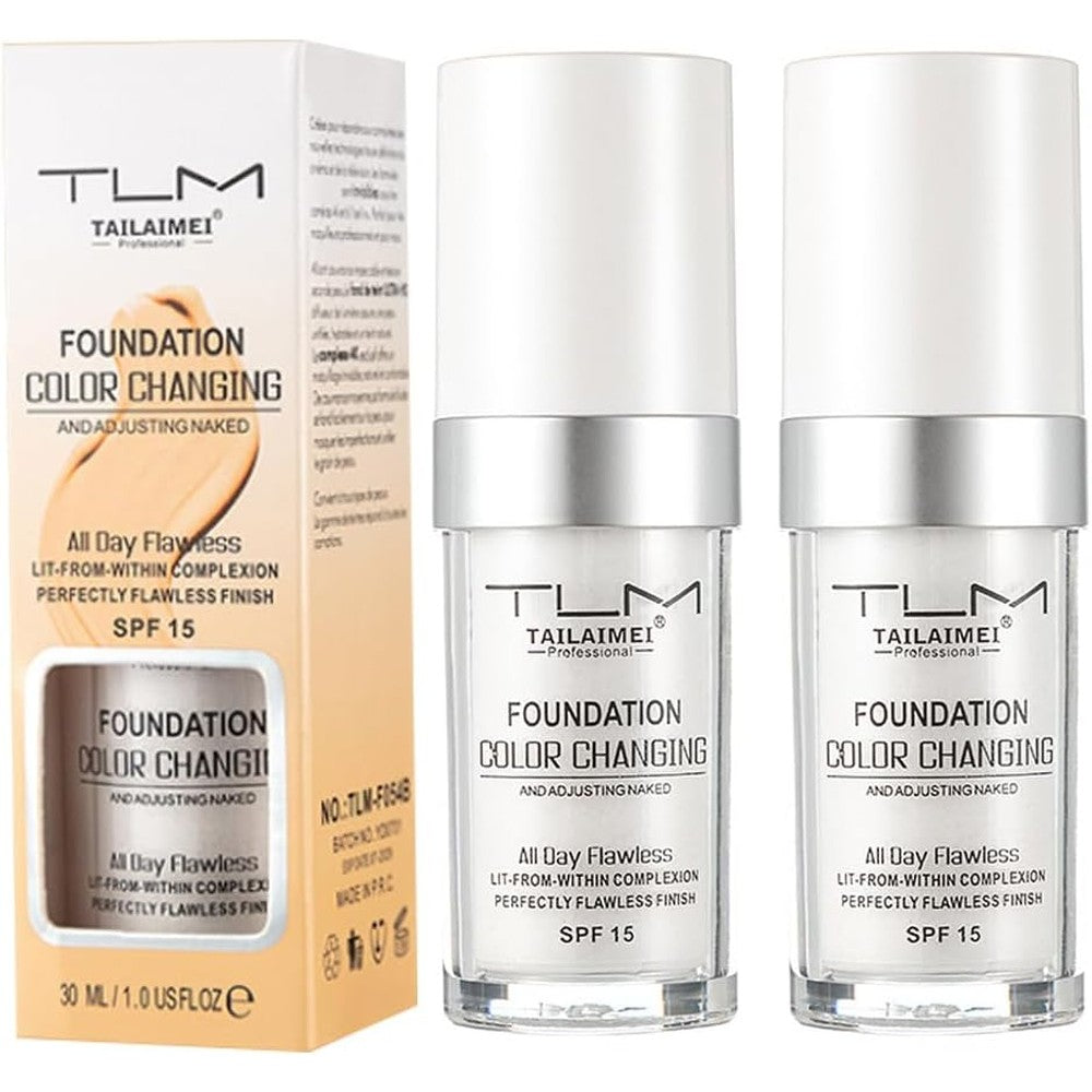 TLM TAILAIMEI colour changing foundation front view bottle pack for flawless skin coverage