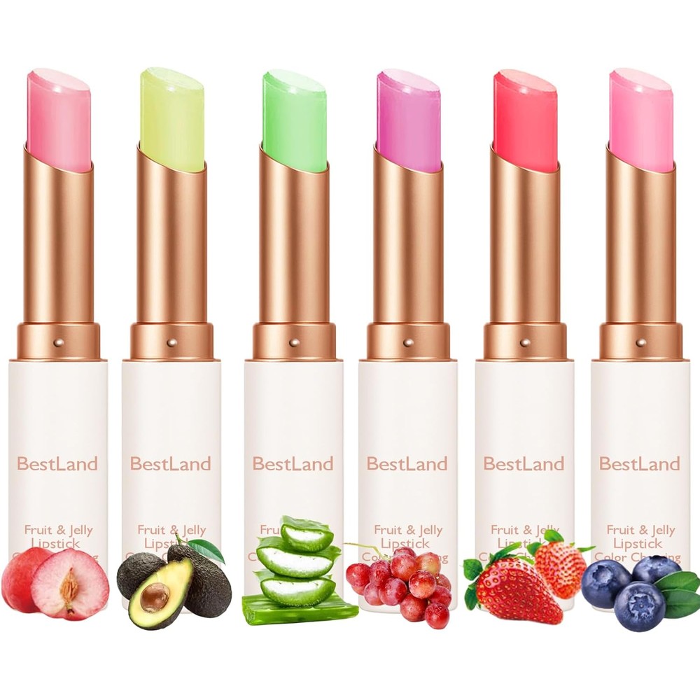 BestLand fruit jelly lipstick set front view authentic USA color changing balm