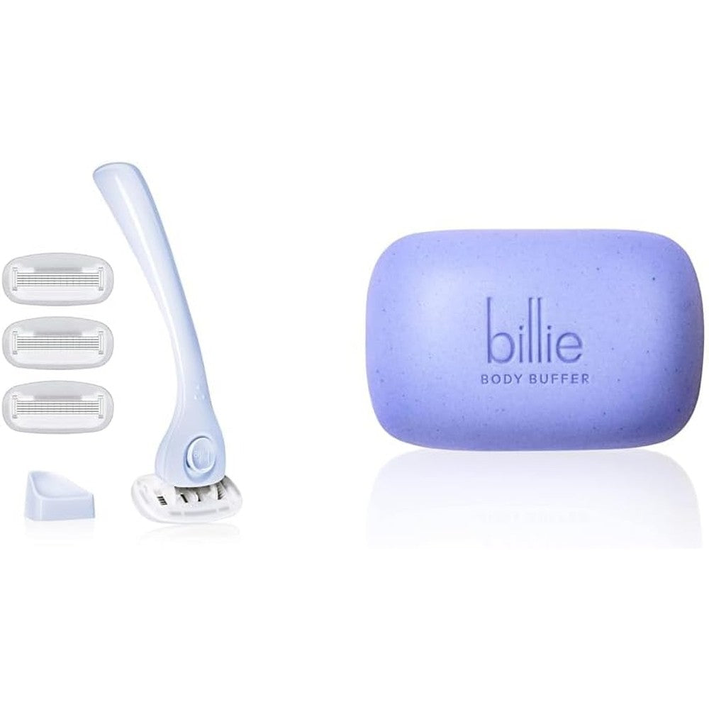Billie Women's Razor Shave Kit With 4 Refills And Exfoliating Body Buffer