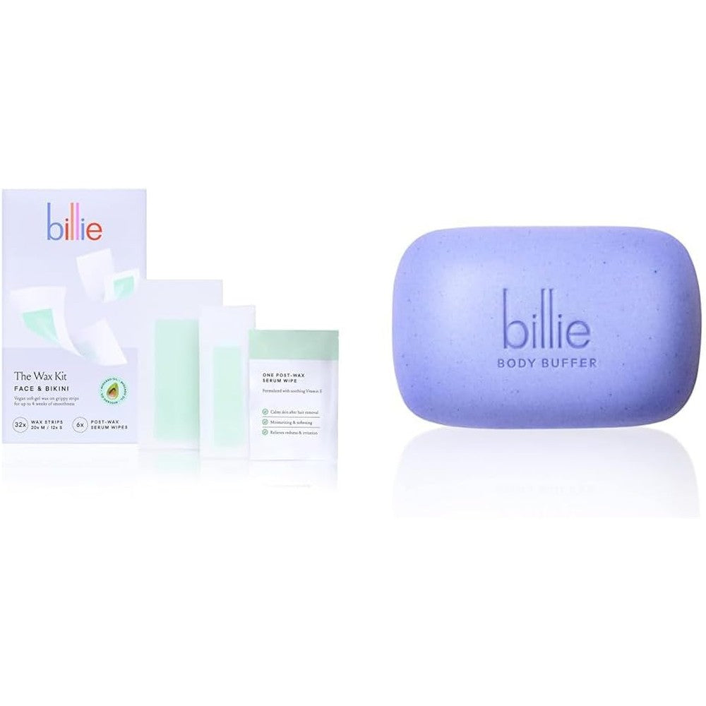 Billie Face and Bikini Wax Kit with exfoliating bar front view