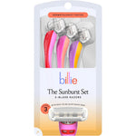 Billie Sunburst Set Women's Disposable Razors And Aloe Shave Soap 3 Pack