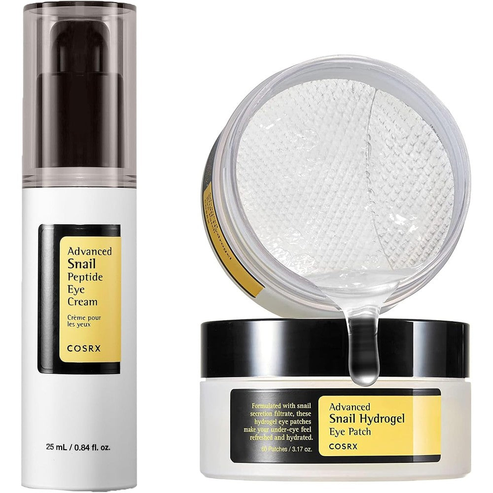 COSRX Self Care Ritual box set front view showing eye cream pump and patch jar
