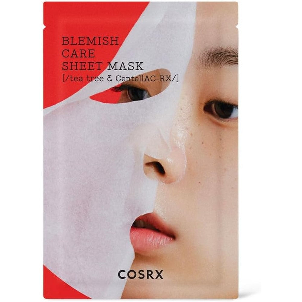 COSRX AC Collection Blemish Care Sheet Mask front packaging view for acne prone skin care