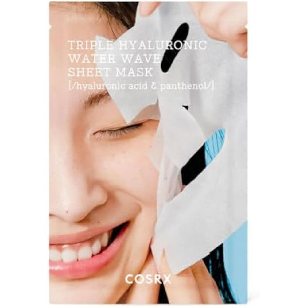 COSRX Triple Hyaluronic Water Wave Sheet Mask 20ml for deep hydration and soothing dry facial skin