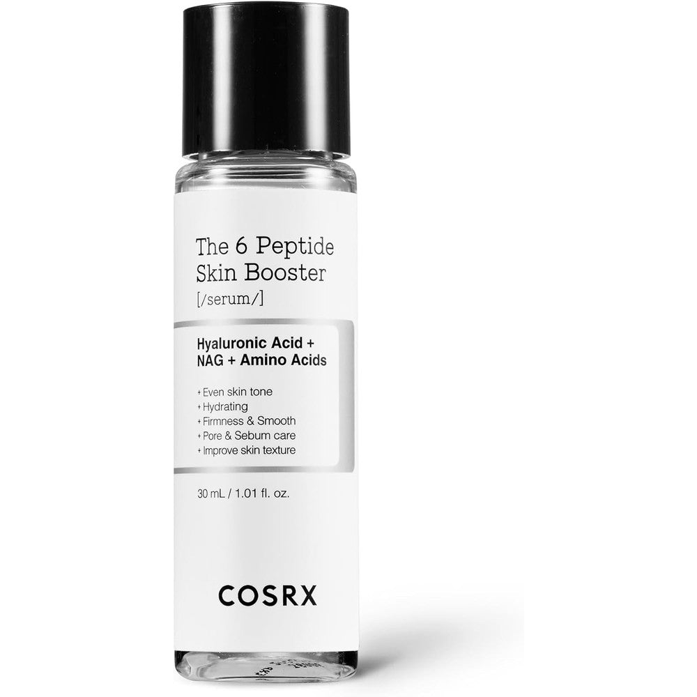 COSRX Mini Sized 6X Peptide Collagen Booster Toner Serum front view bottle for Korean skincare routine