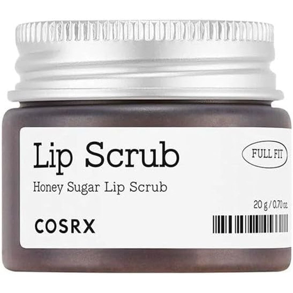 COSRX Full Fit Honey Sugar Lip Scrub 20g jar front view on a clean background