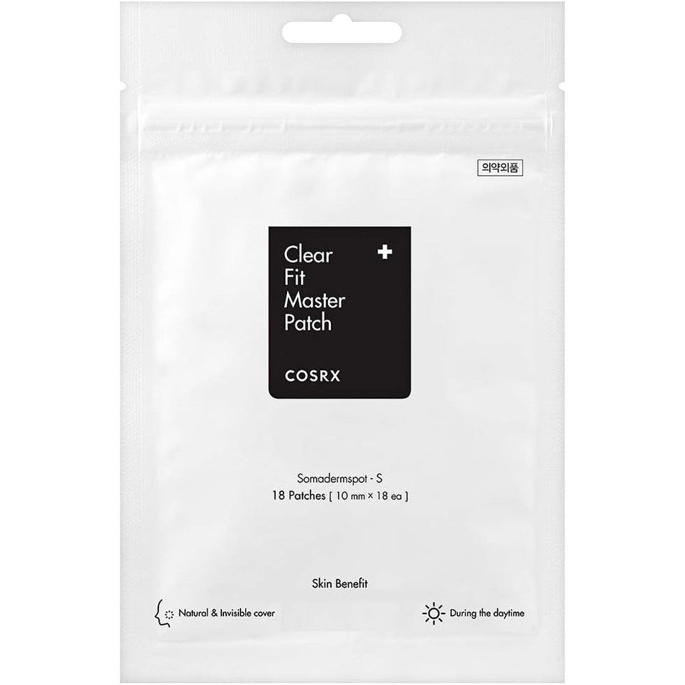 COSRX Clear Fit Master Patch 18 Patches front packaging view for daytime acne treatment