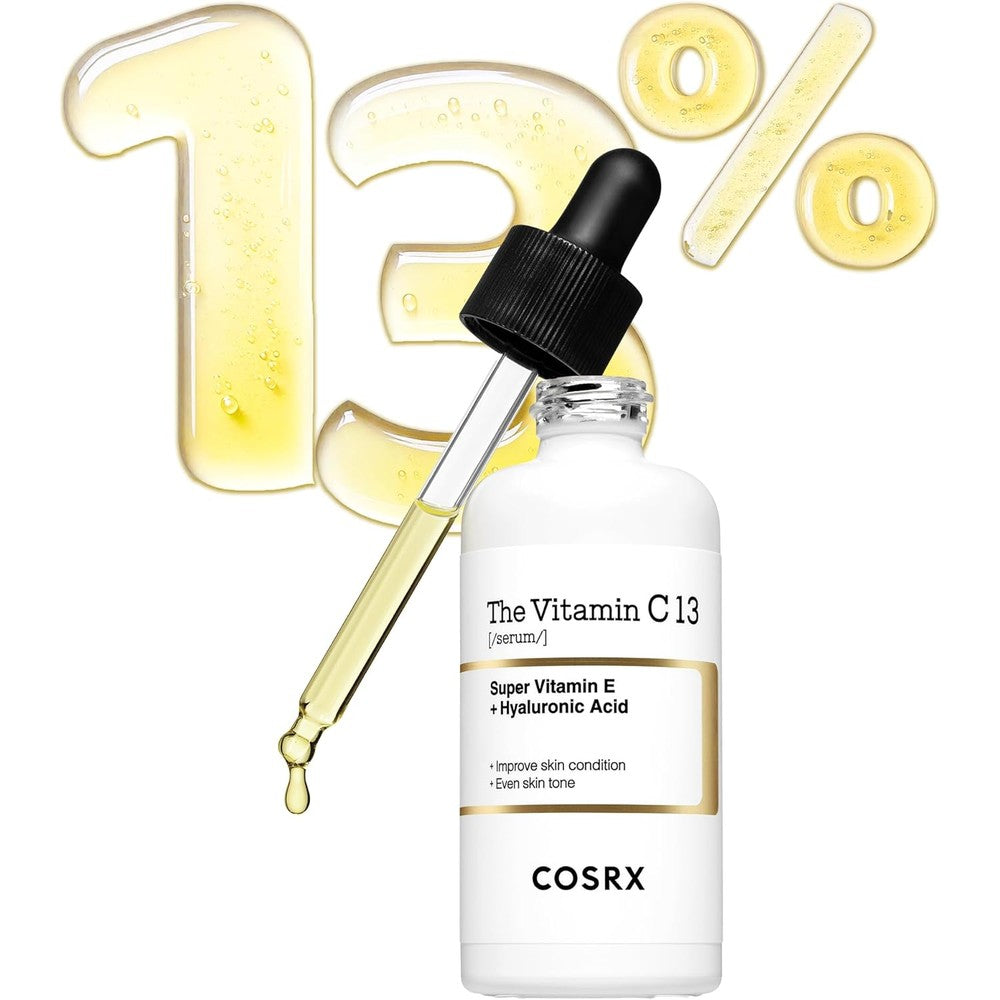 COSRX Pure Vitamin C 13 Percent Serum Renewal front view bottle with dropper for hyperpigmentation treatment
