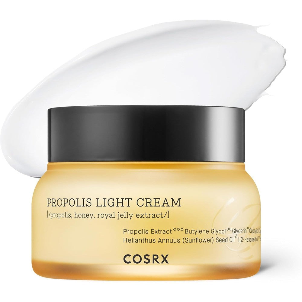 COSRX Full Fit Propolis Light Cream 65ml jar showing the smooth white texture