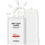 COSRX Airy Light Clear Sunscreen Stick front view showing compact packaging