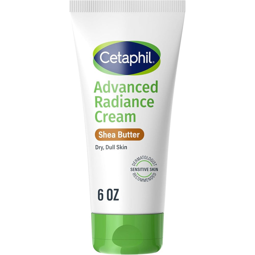 Cetaphil Advanced Radiance Cream With Shea Butter Six Ounce front view jar for dry skin moisturizer