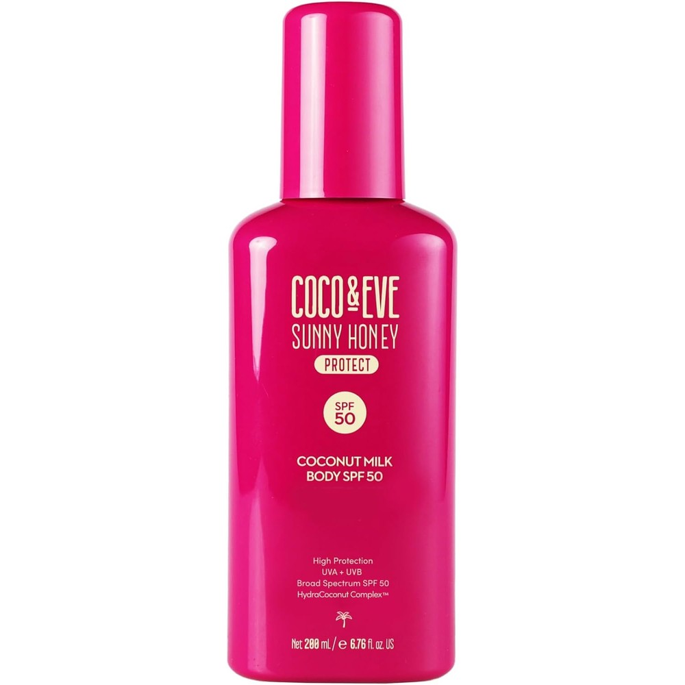 Coco and Eve Coconut Milk Body Sunscreen SPF 50 front bottle view