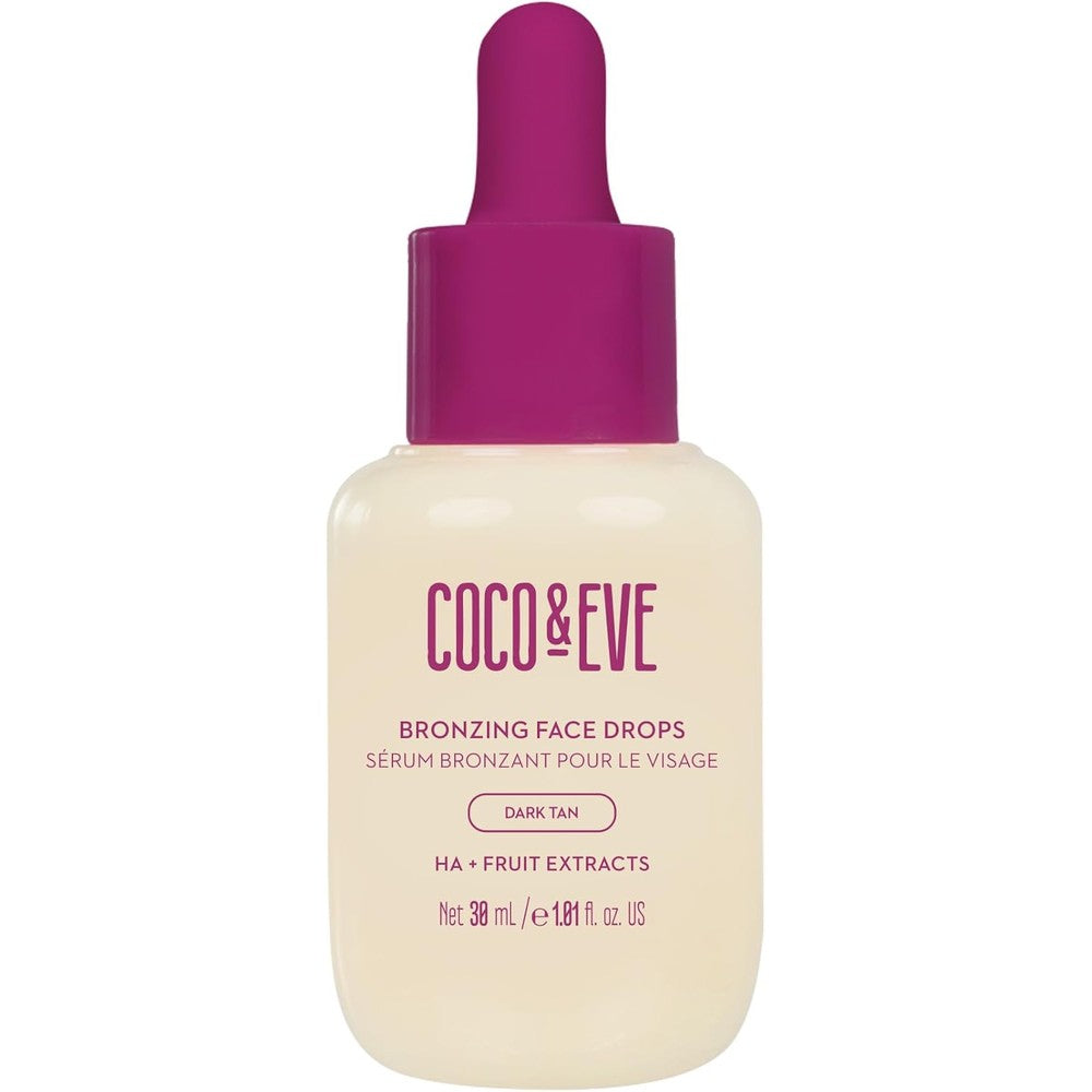 Coco & Eve Self Tanning Drops Dark Gradual Face Tanner | 1 Fl Oz Liquid Drops