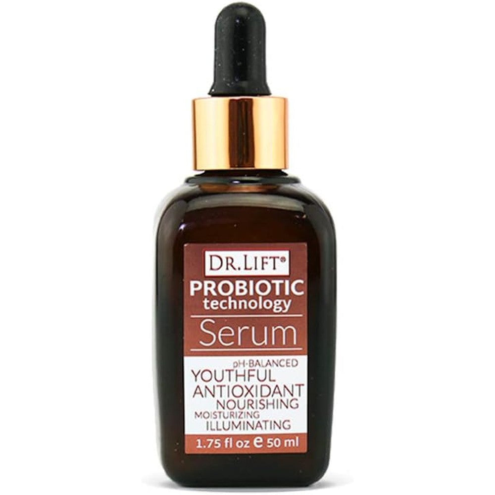 Dr. Lift Probiotic Face Serum front view bottle for an anti-aging and illuminating skincare routine.