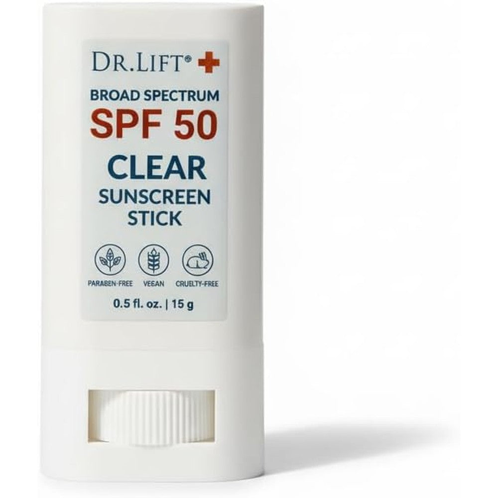 Dr. Lift Clear Sunscreen Stick SPF 50 front view showing authentic imported packaging