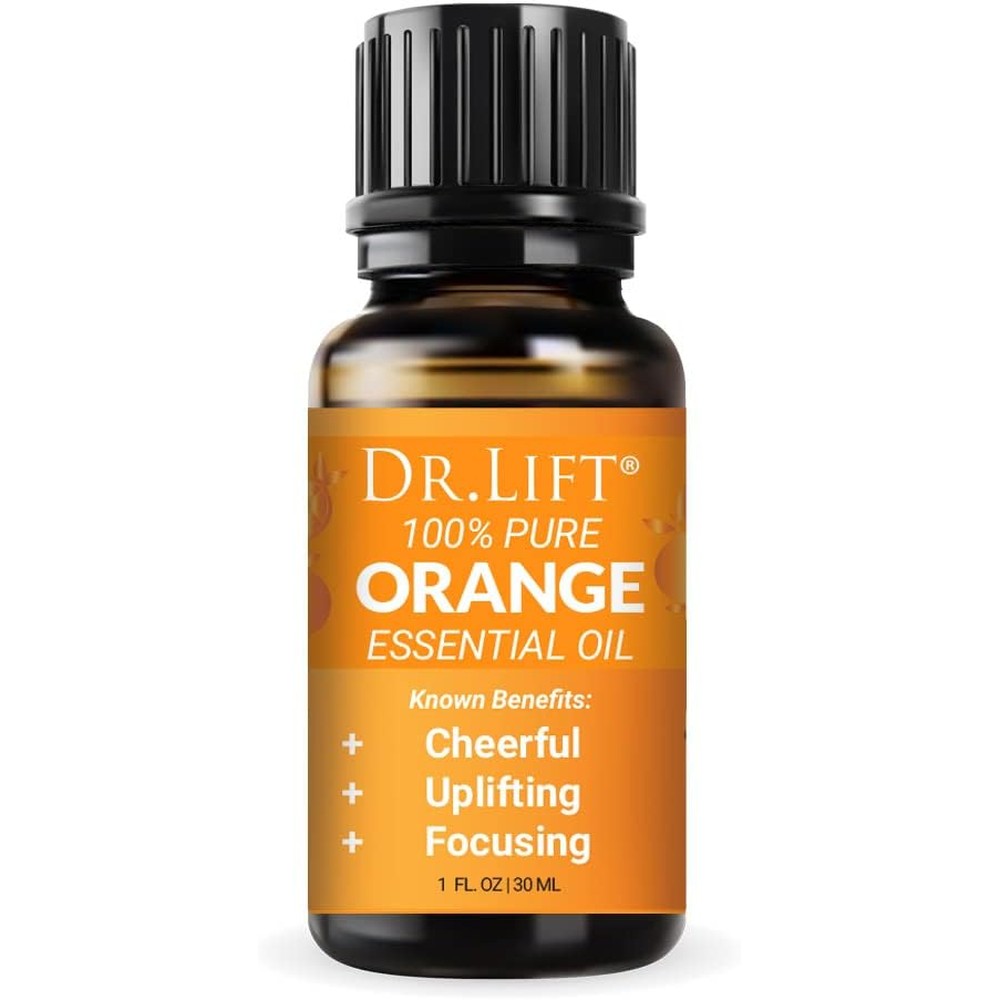 Dr. Lift Orange Essential Oil front view bottle for pure aromatherapy