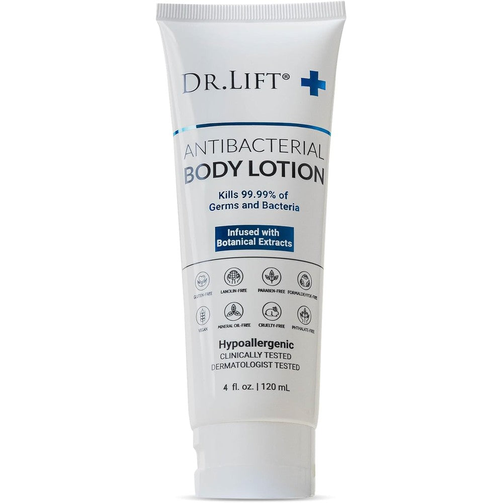 Dr. Lift Antibacterial Body Lotion front view four fluid ounces bottle