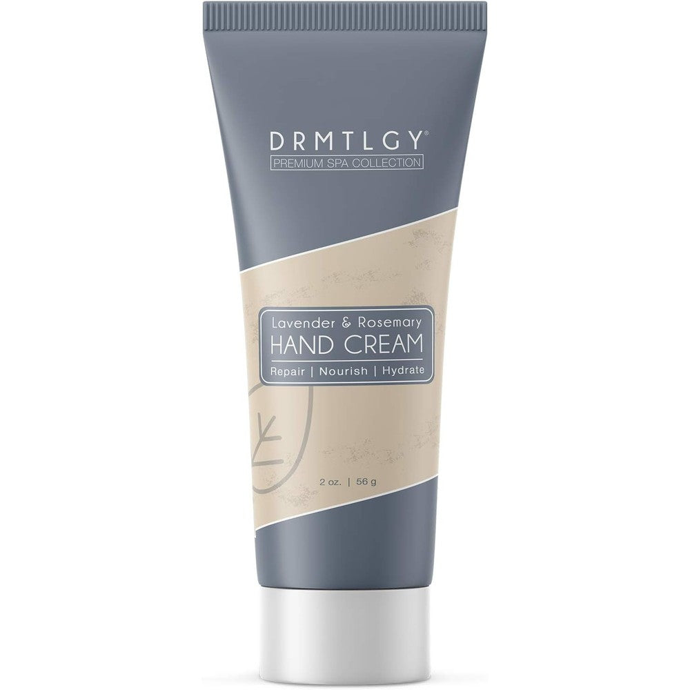 DRMTLGY Lavender and Rosemary Hand Cream front view of the premium spa collection tube