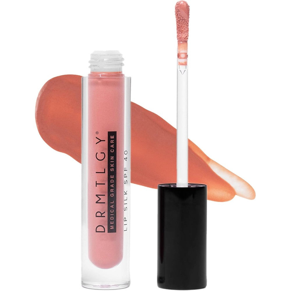 DRMTLGY Lip Silk SPF 40 & Soft Tinted Mineral Lip Balm delivers a smooth,