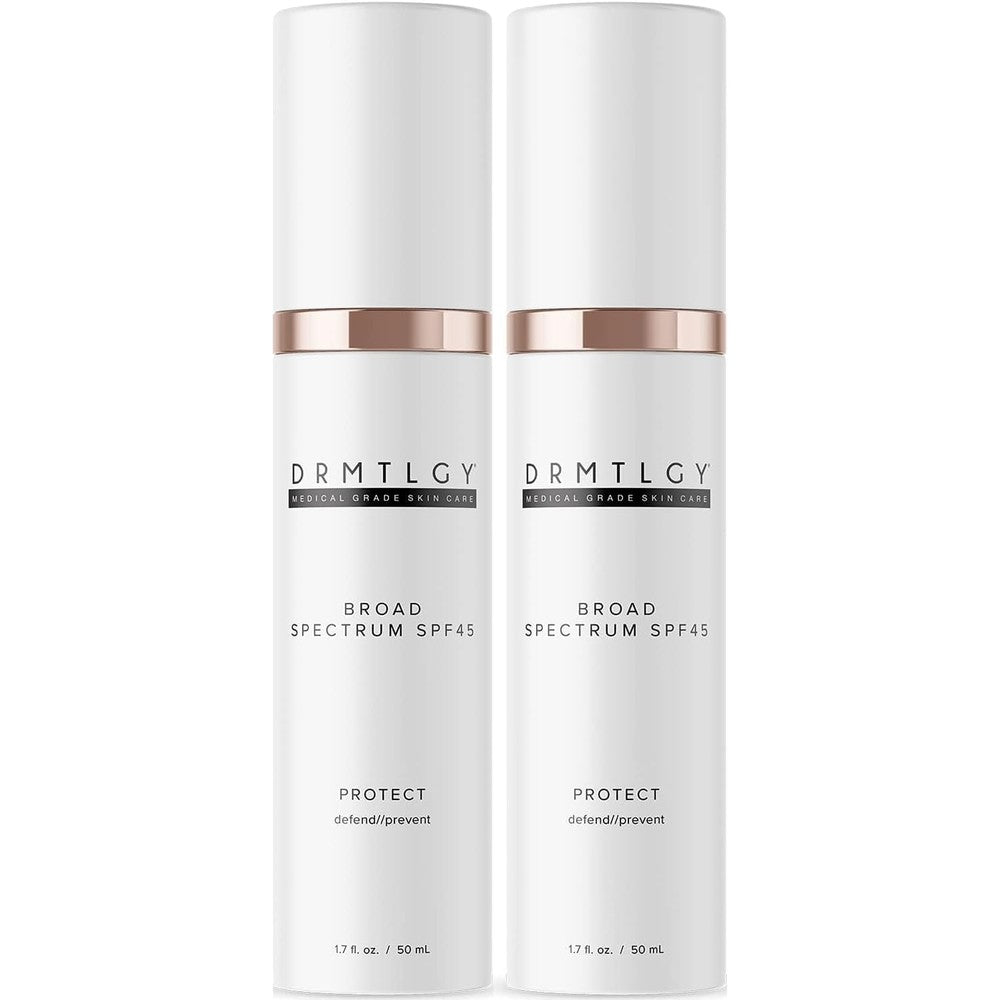 DRMTLGY Broad Spectrum SPF 45 Clear Face Sunscreen & Moisturizer 1.7 oz 2 Pack
