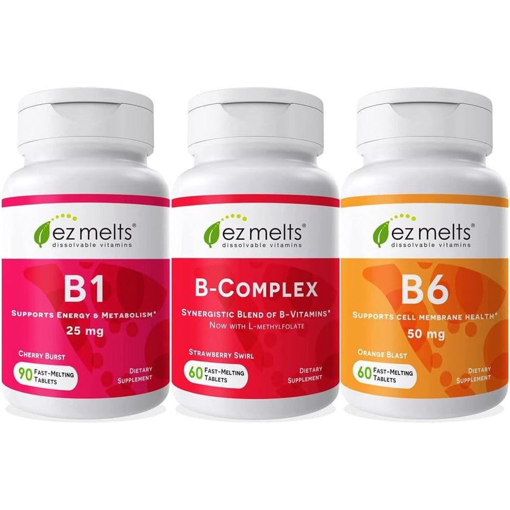 EZ Melts B Ready for Action Bundle front packaging showing fast dissolving supplement bottles