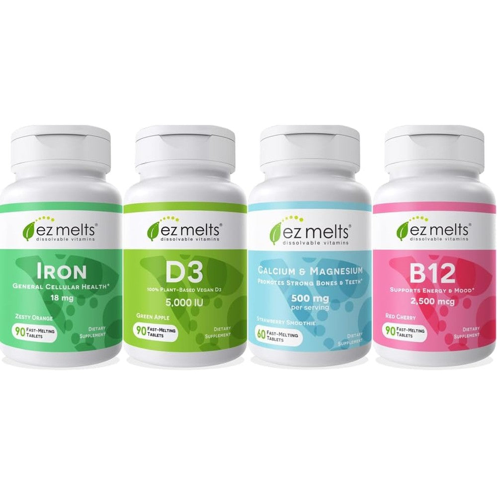 EZ Melts Herbivore Diet Bundle front view of fast dissolving supplement bottles