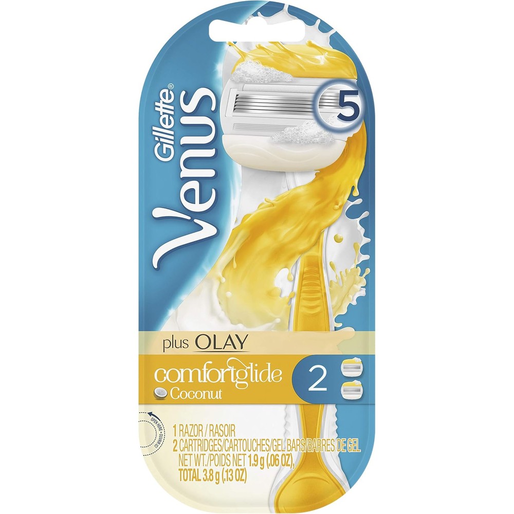 Gillette Venus ComfortGlide with Olay Women's Razor Handle and 2 Refills (Packaging May Vary)