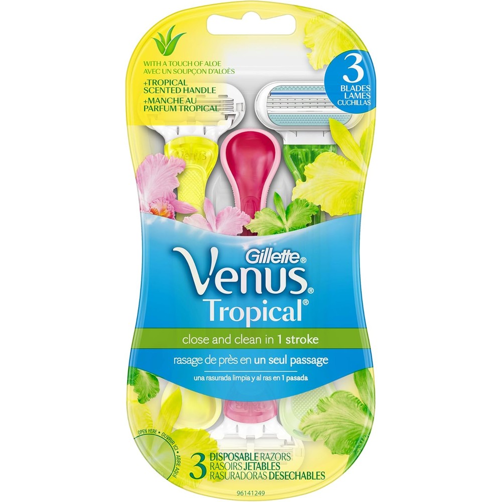 Gillette Venus Tropical Disposable Women's Razors, 3 Count