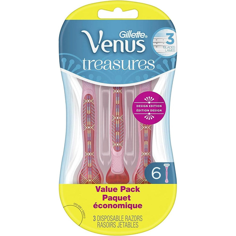 Gillette Venus Treasures Disposable Women's Razors, 6 Count