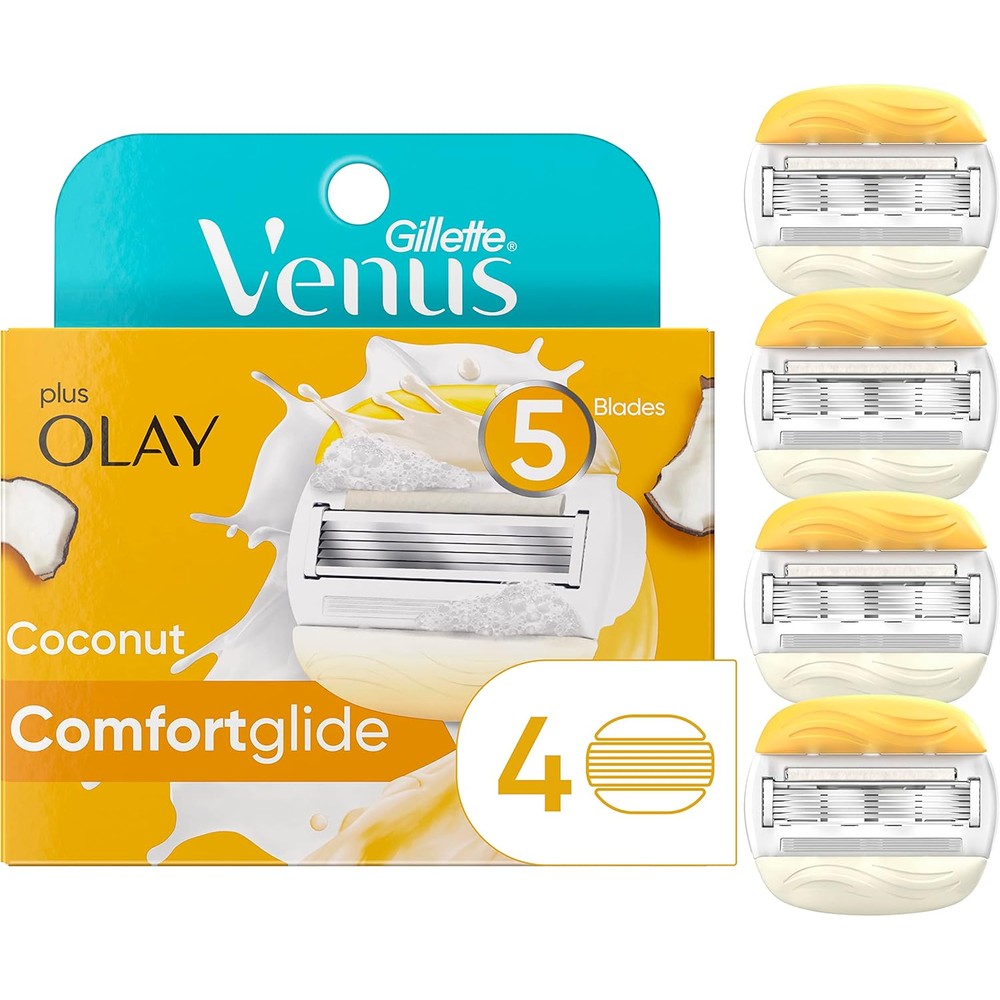 Gillette Venus with Olay Comfortglide Women's Razor Blade Refills, 4 Count, Womens Razors / Blades