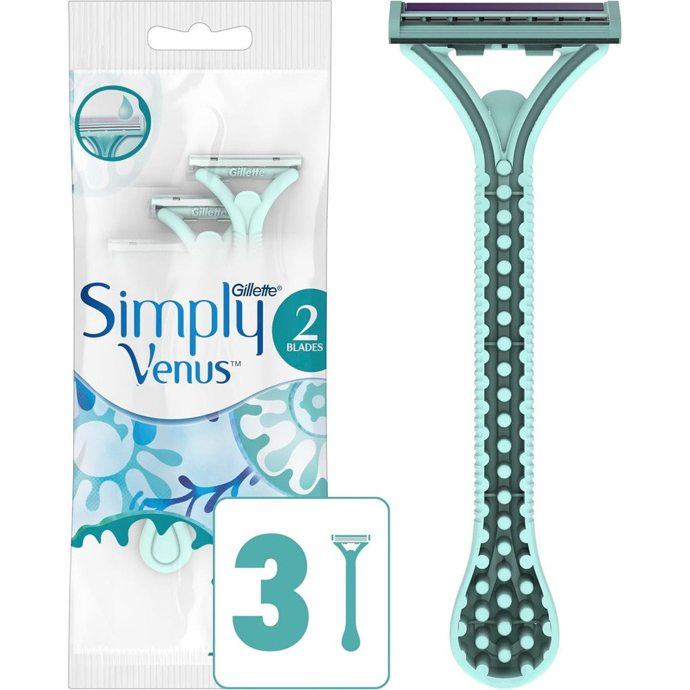 Gillette Simply Venus 2 Disposable Razors, 3 Count